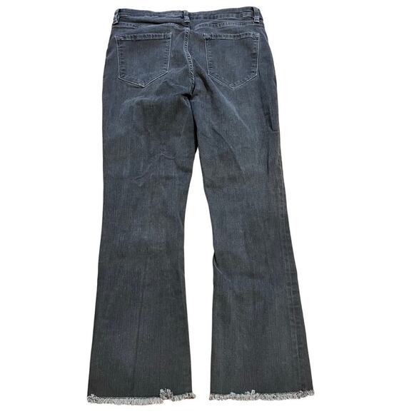 Free People Black Denim Jeans Women’s Size 29 Raw Hem Mid Rise Cropped Stretch - Picture 2 of 6